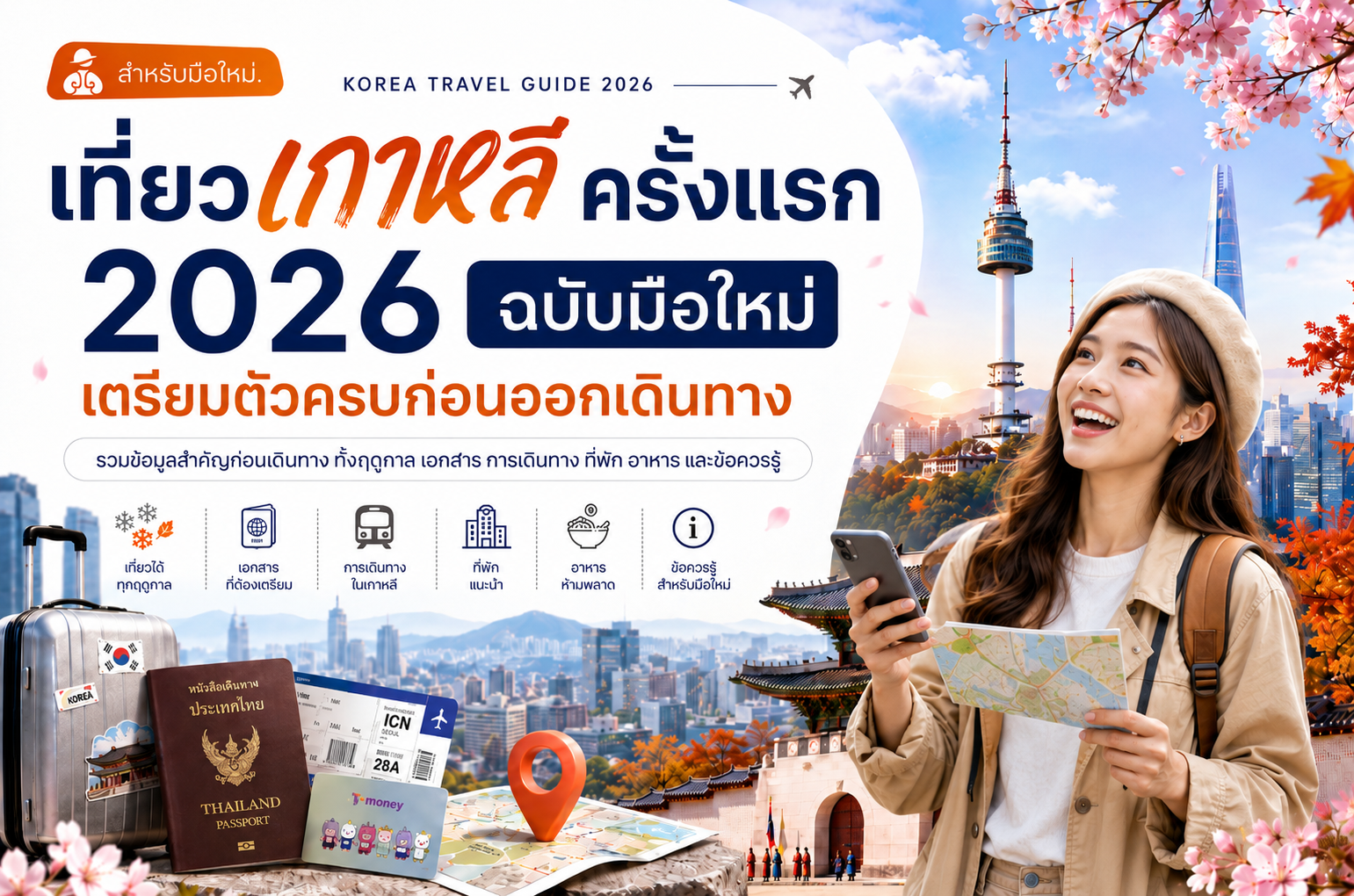 คู่มือเที่ยวเกาหลี2026 ฉบับมือใหม่ เตรียมตัวครบก่อนออกเดินทาง