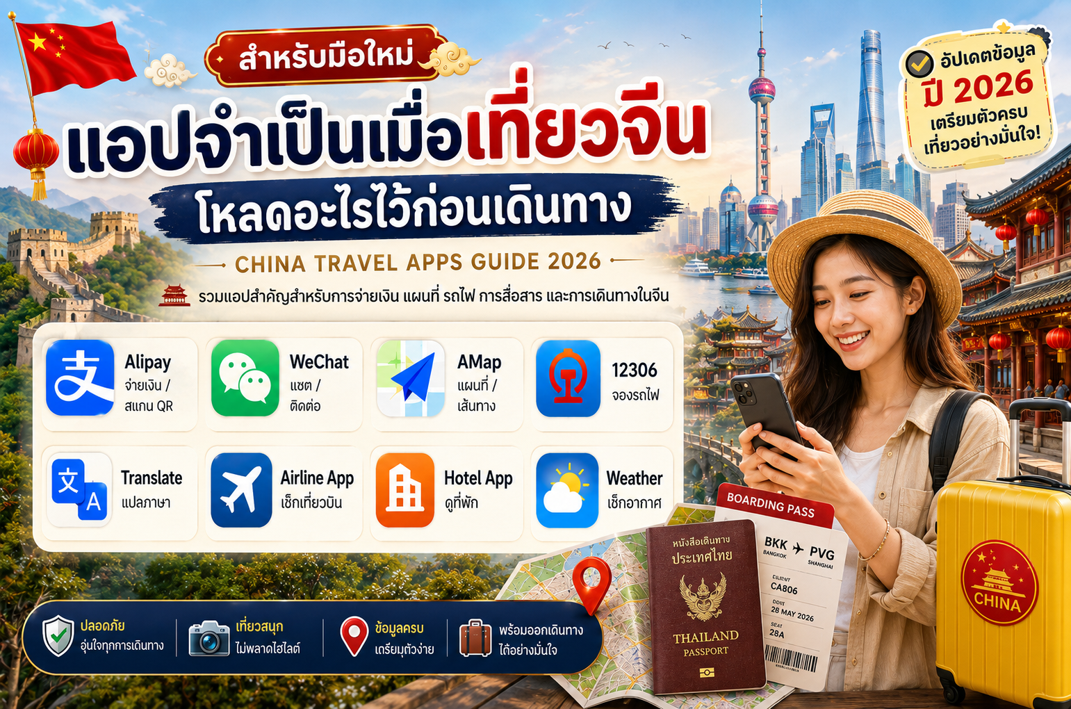แอปจำเป็นเมื่อเที่ยวจีน โหลดอะไรไว้ก่อนเดินทาง